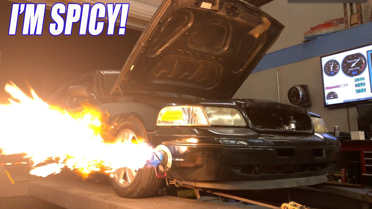 Our One Day Built (FIREBALL) TURBO Crown Vic Hits the Dyno! MORE BOOST!
