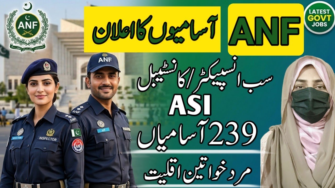 ANF Jobs 2026 | 239 Vacancies | Anti Narcotics Force Pakistan