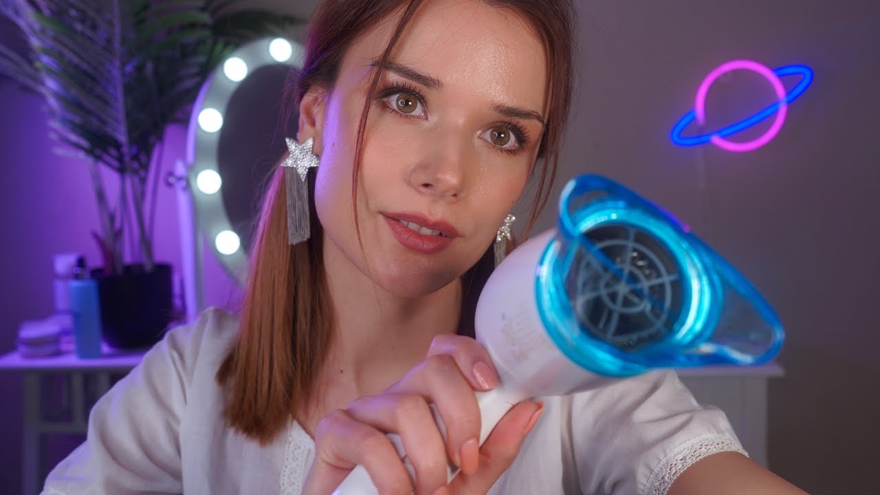 ASMR SUPER Realistic Hair Cut , Shampoo , Hair blower - Roleplay for Sleep