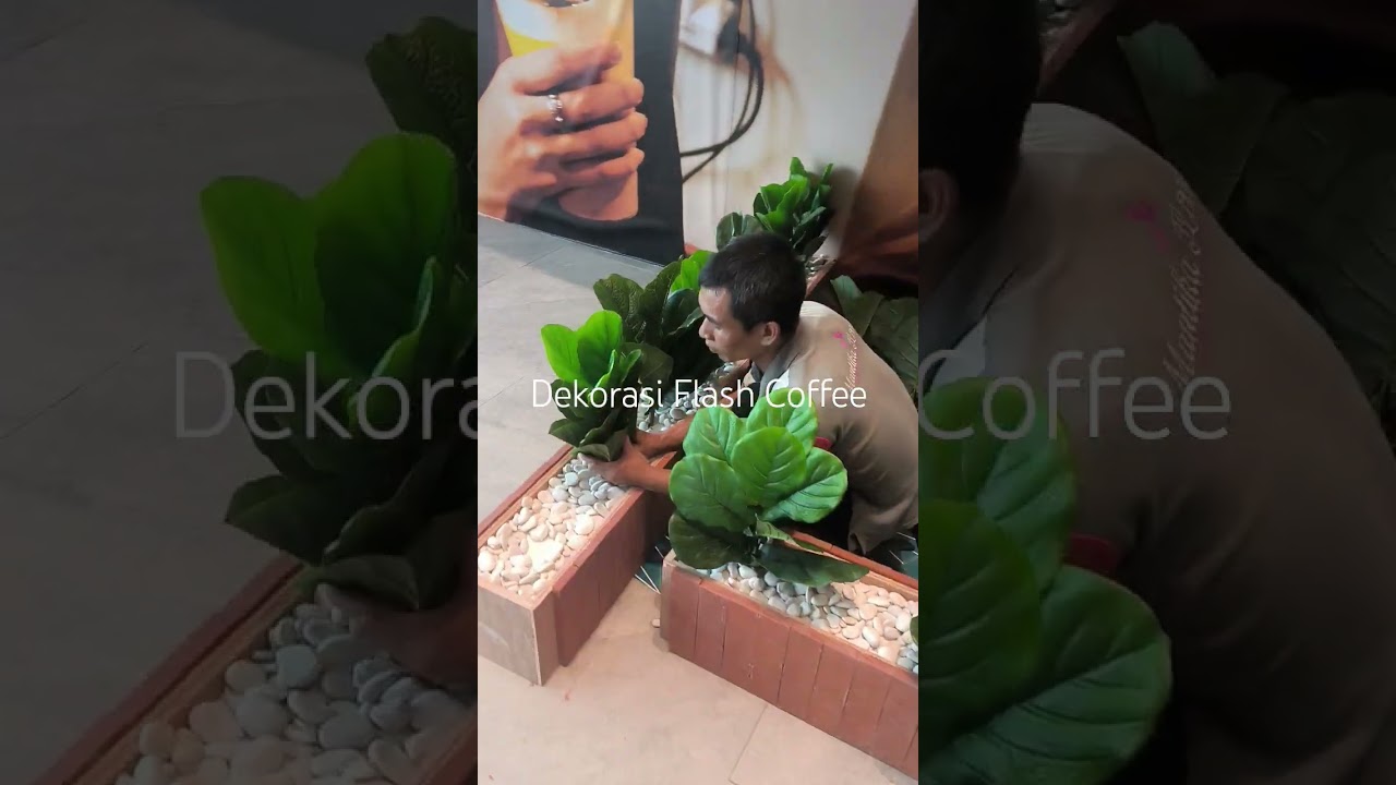 Tanaman Artifisial dalam Box Planter #tanamanartifisial #dekorcafe #decoration #fakeplants #shorts