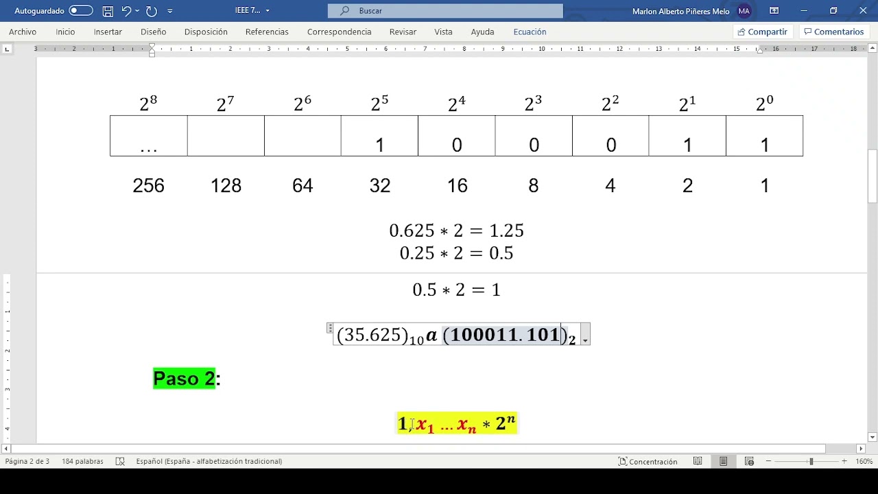 Convertir numero real a IEEE 754 Precisión Simple