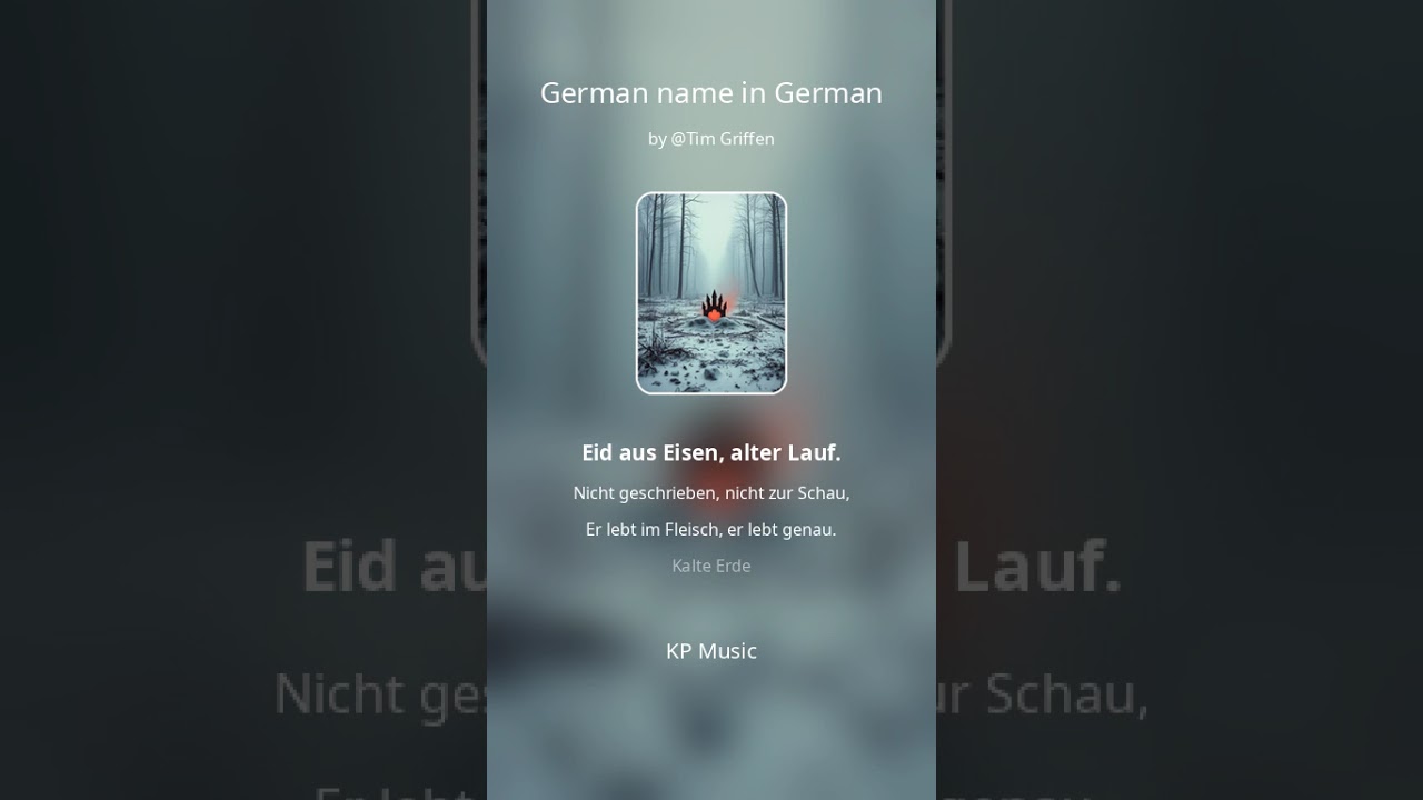 From Germany to here is where I Stand - German lyrics - translation in description 