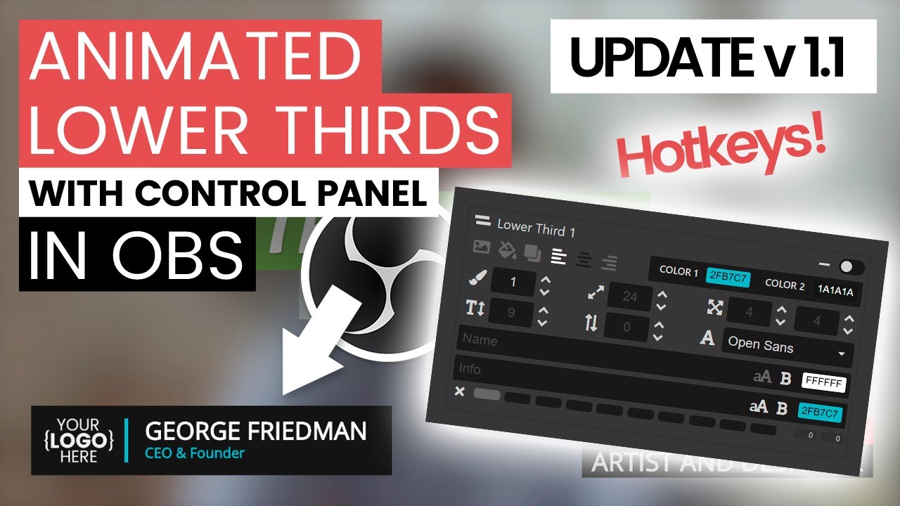 Animated Lower Thirds Tool in OBS | Update v1.1