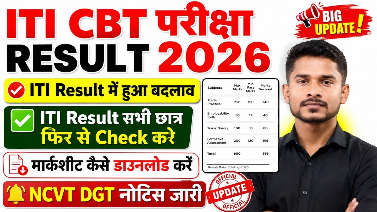 ITI Result फिर हुआ अपडेट|ITI Result kaise Check kare|ITI CBT Exam 2026|Rojgar ITI Avdhesh 