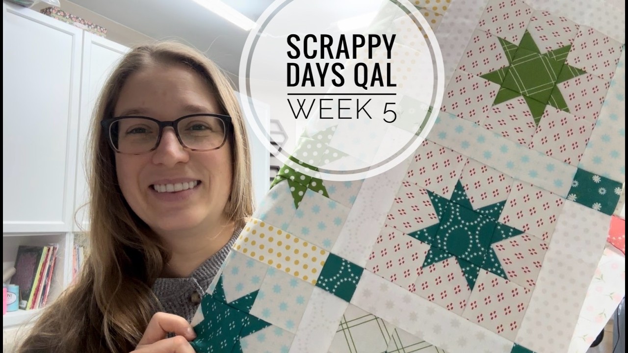 Видеоблог о проекте Scrappy Days Quilt Along, 5-я неделя.
