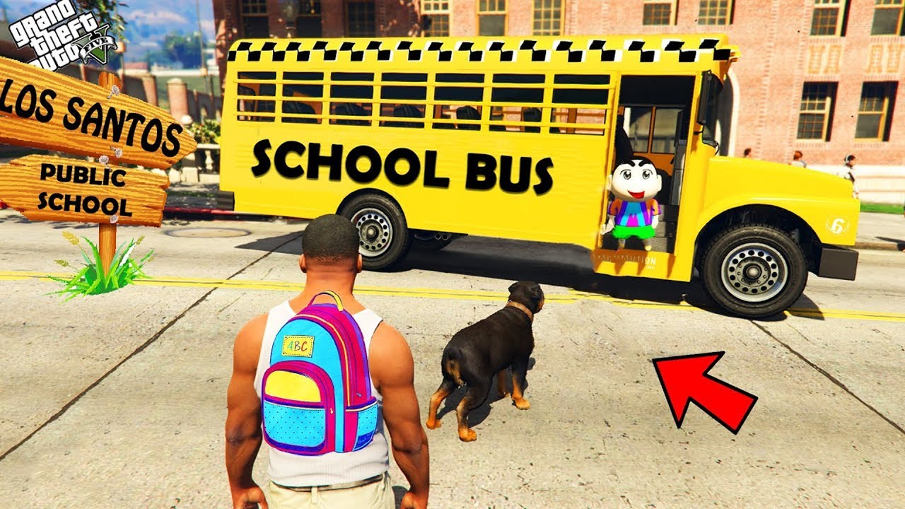 Franklin Shinchan First Day On School in GTA 5 !