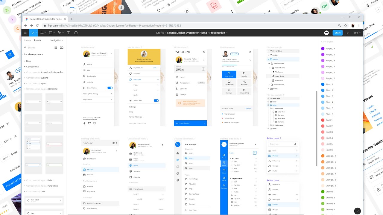 Figma design system Neolex. 80 dashboard templates mobile & desktop. UI kit presentation