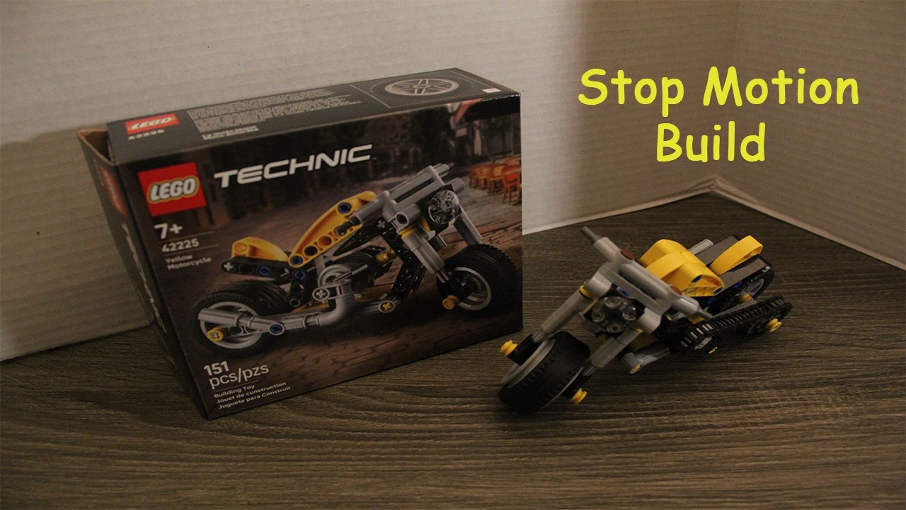 Lego Technic Yellow Motorcycle: 42225 | Stop Motion Build