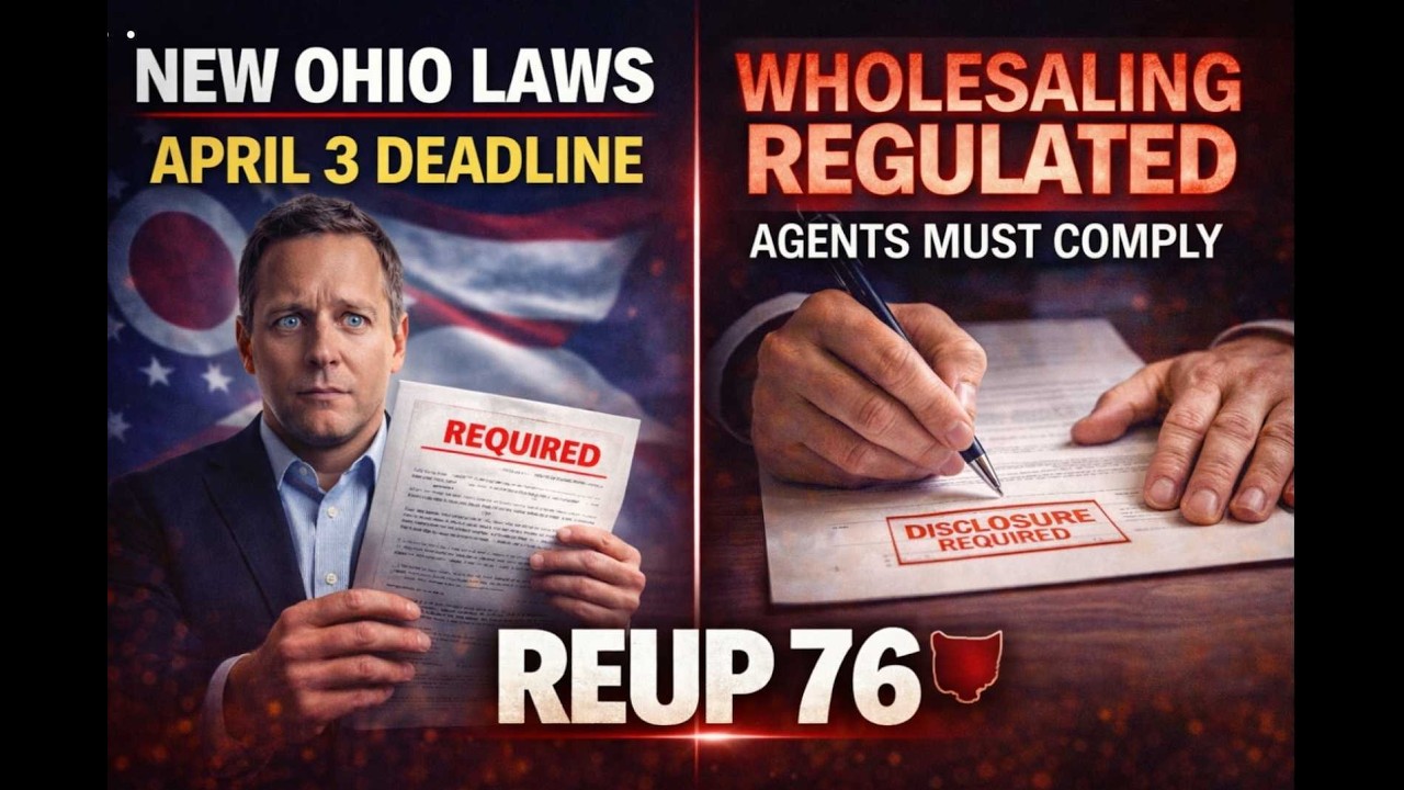 REUP 76 | TWO New Ohio Laws Hit March + April 2026: Wholesaling Crackdown + Fair Housing Disclosure