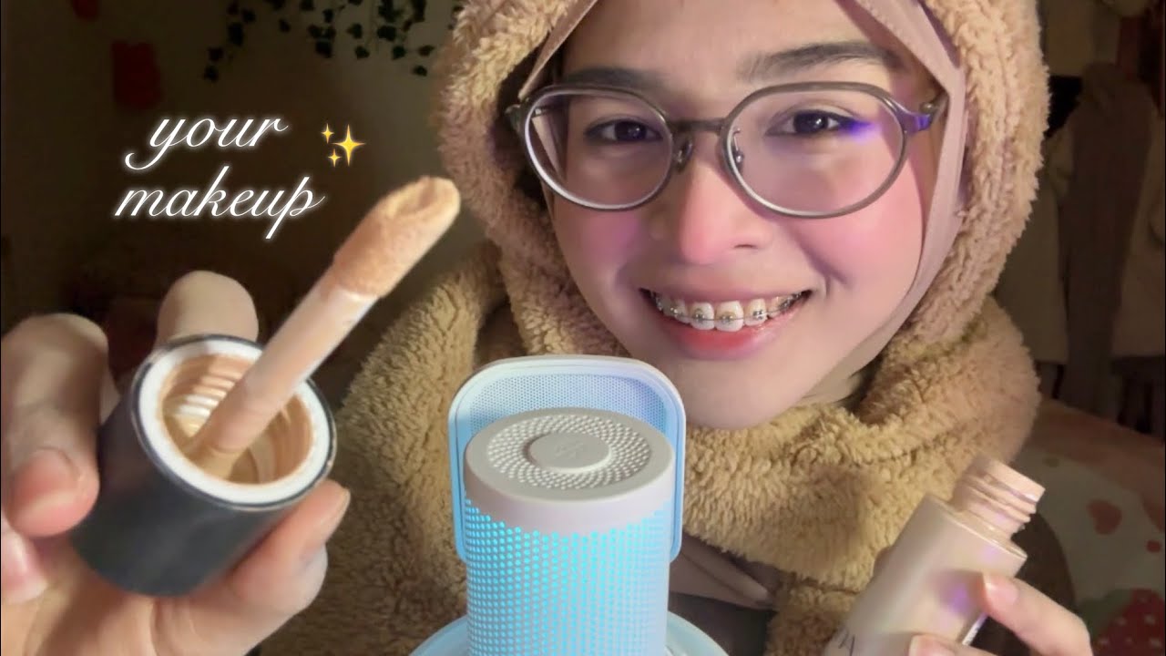 【ASMR】 DOING YOUR MAKEUP💋💄TAPPING, WHISPERS, MOUTH SOUNDS 🤎