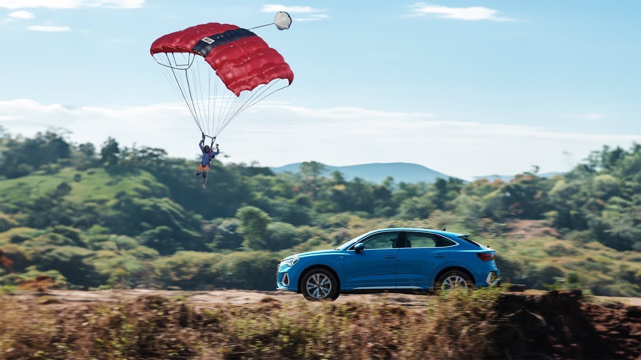 Audi Q3 Sportback vs Base Jumper - Air vs Asphalt -The Race