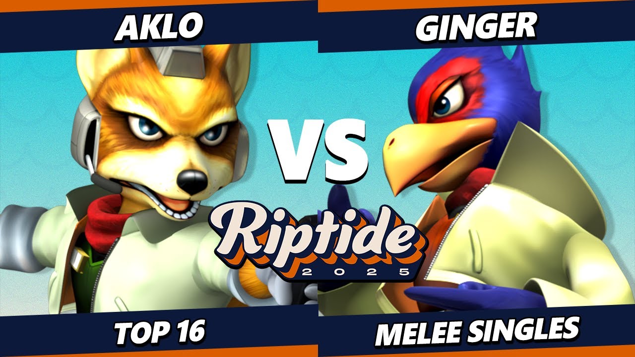 Riptide 2025 - Aklo (Fox) Vs. Ginger (Falco) Smash Melee - SSBM