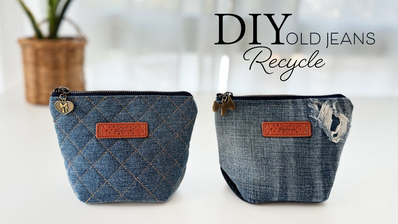 How to make recycled denim coin purse | sewing | easy | tutorial (ep315)