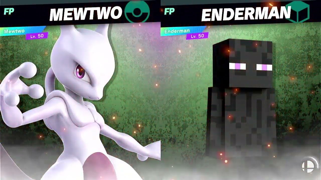 Super Smash Bros Ultimate Amiibo Fights Mewtwo vs the World EX vs Enderman