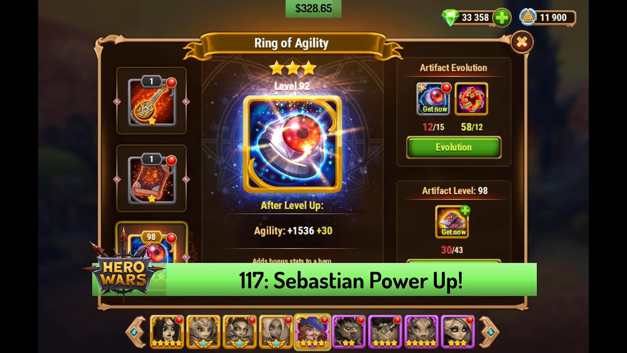 Let's Play Hero Wars 117: Time to Level Up Sebastian's Ring!