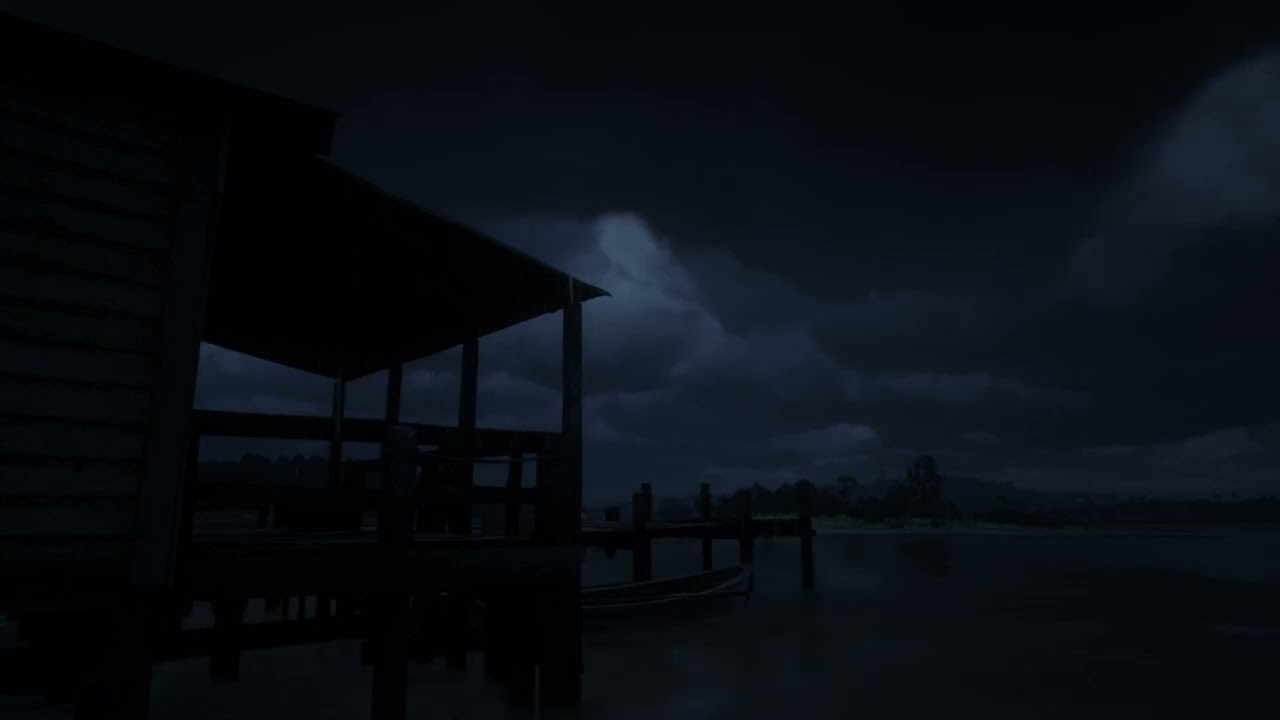 Camping in a Night Storm – Thunder & Rain | RDR2 ASMR 🌙