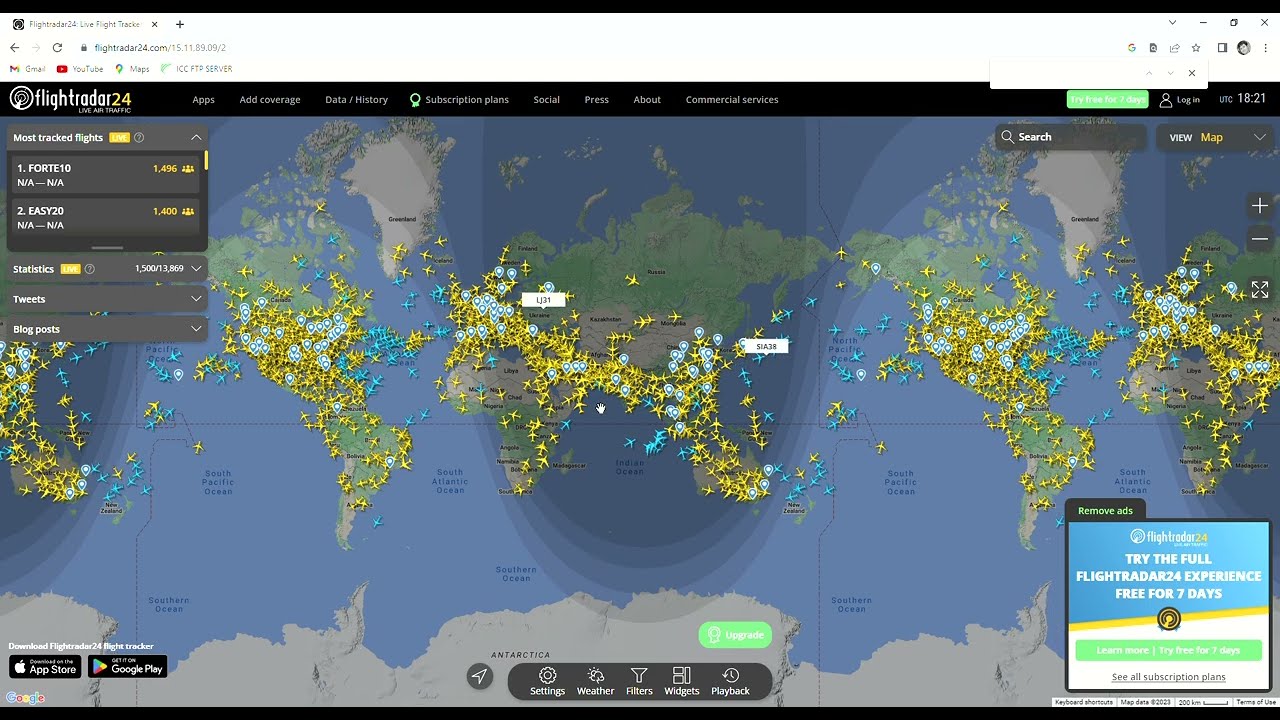 Real Time Flight Tracker Map Flightradar24  Live Flight Tracker   Google Chrome