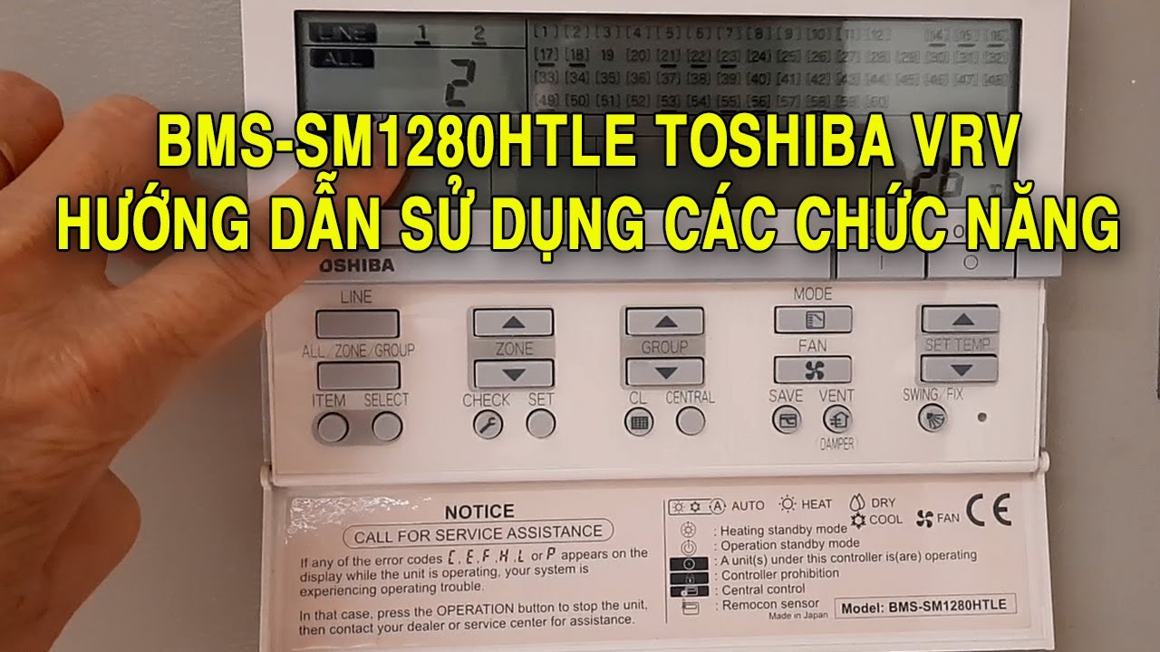 Hướng dẫn sử dụng bộ điều khiển cho VRV Toshiba bms sm1280htle