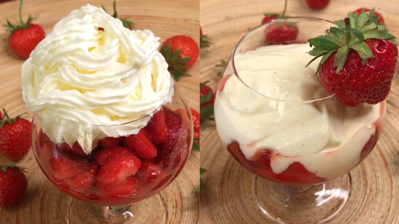 Strawberry Cream/វិធីងាយៗ2បែបក្នុងការធ្វេីបង្អែមផ្លែស្តូប៊រ័រីឲ្យមានរស់ជាតិឆ្ងាញ់