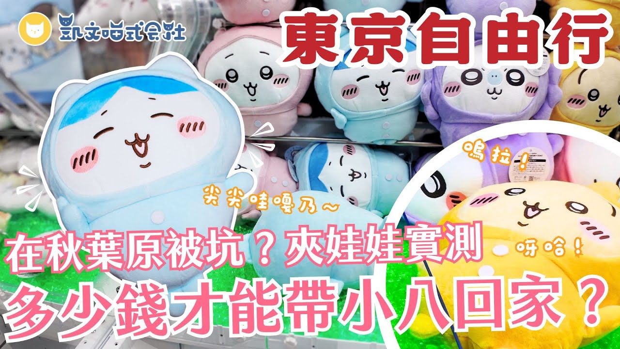 東京夾娃娃拚出貨！秋葉原會坑人？新宿只要半價🙀實測要花多少錢　才能把烏薩奇、小八帶回家【凱文喵玩東京】