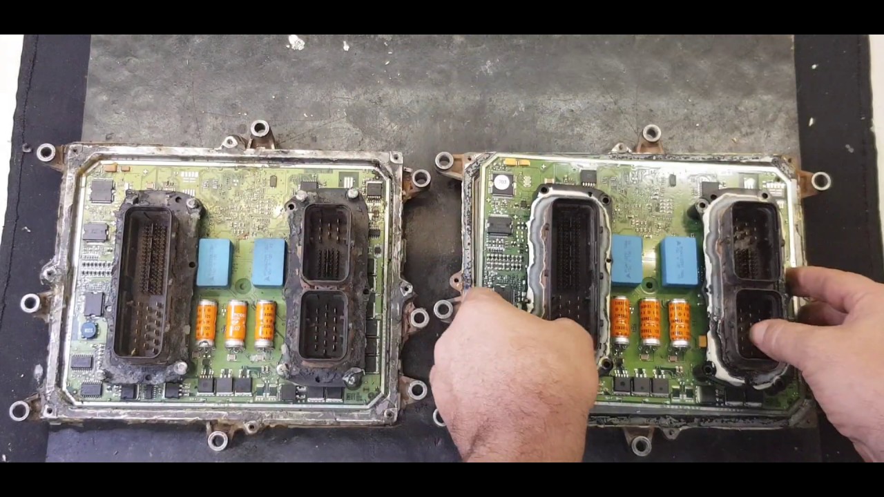 Como soltar a placa do modulo bosch edc7 familia euro III da carcaça
