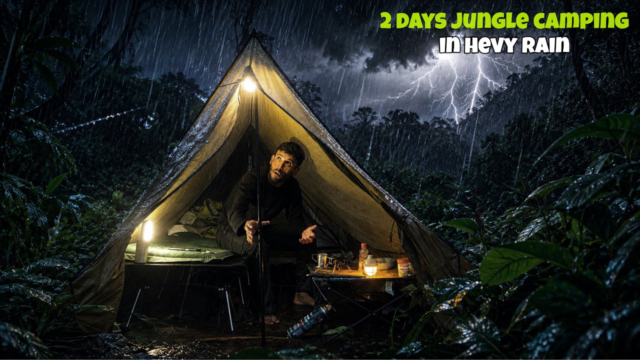 SOLO Heavy Rain Camping In Deep Forest | Rain Camping India | Camping Video