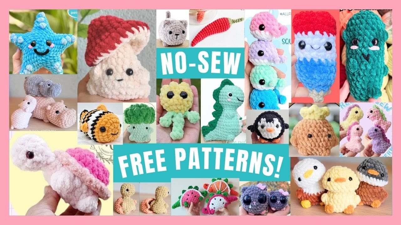 50 FREE NO-SEW Amigurumi Crochet Patterns to Try If You Hate Sewing!! 🤫
