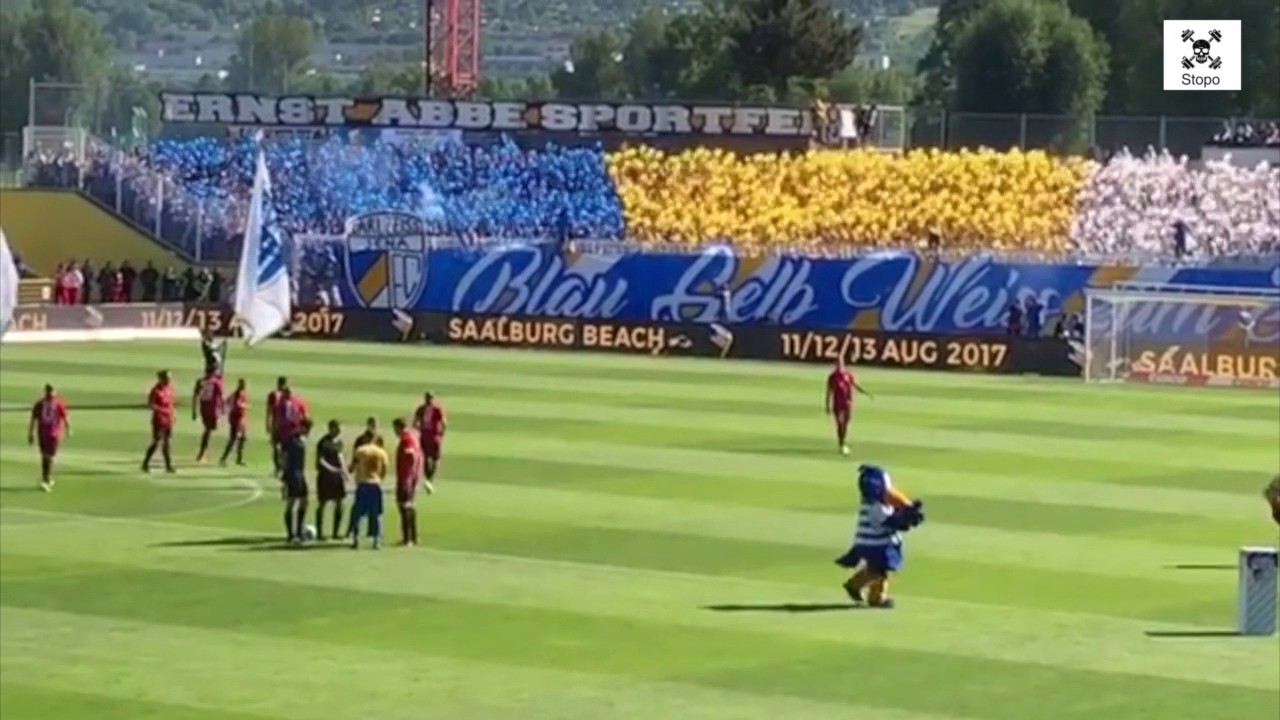 Choreo, Pyro, Platzsturm & Uffta Carl Zeiss Jena - Viktoria Köln (Relegation 01.06.17)