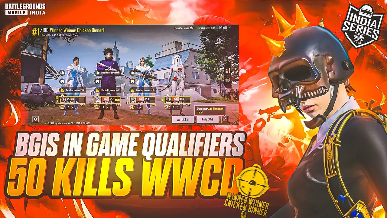 50 KILLS🔥| MATCH 1 IN GAME QUALIFIER POV🐦‍🔥| BGMI | I PHONE 13❤️|