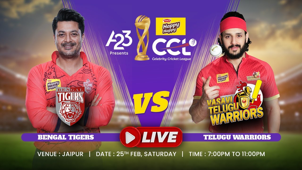 CCL 2023 LIVE - Bengal Tigers vs Telugu Warriors | Match 6 #A23Rummy #HappyHappyCCL