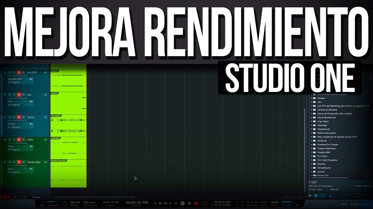 Cómo mejorar el rendimiento de Studio One en una Producción