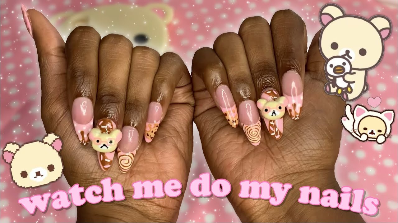 neapolitan korilakkuma nails ! ♡