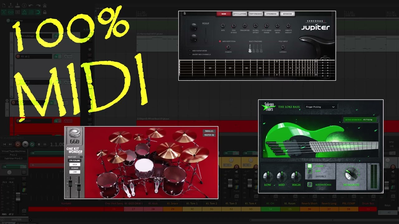100% MIDI & VST - The Dream Metal Song with Shreddage 3 Jupiter, GGD OKW Metal & Loki Bass