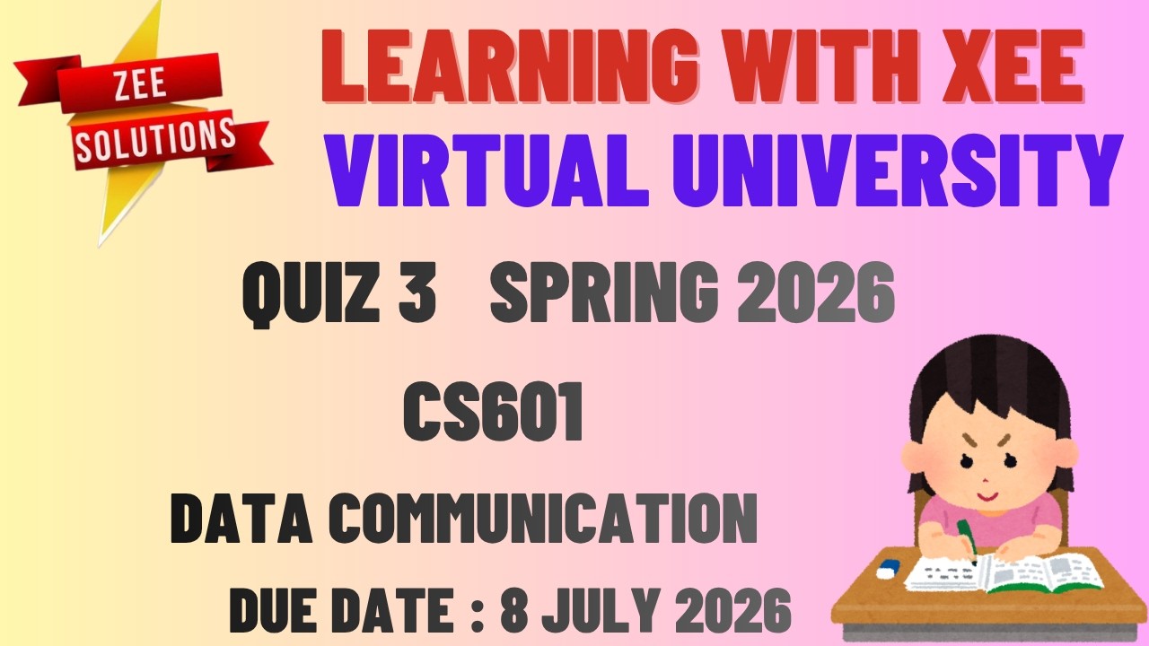 CS601 Data Communication Quiz 3 Spring 2026 Virtual University of Pakistan