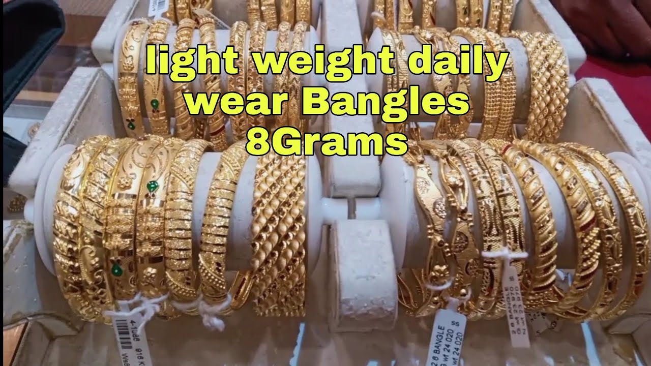 Latest Light Weight Gold Bangles Designs || 22k Gold Bangles Collection 8Gram To 24Grams
