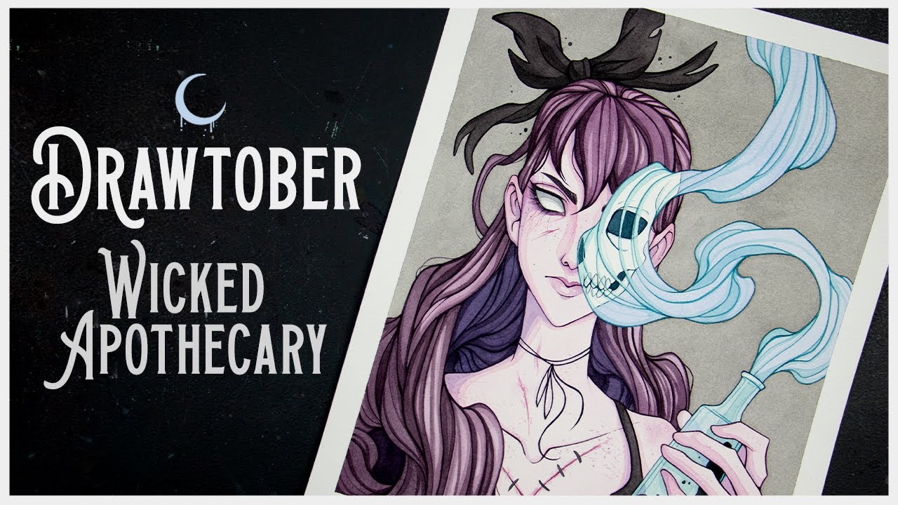 Drawtober ☾ Wicked Apothecary Watercolor Painting