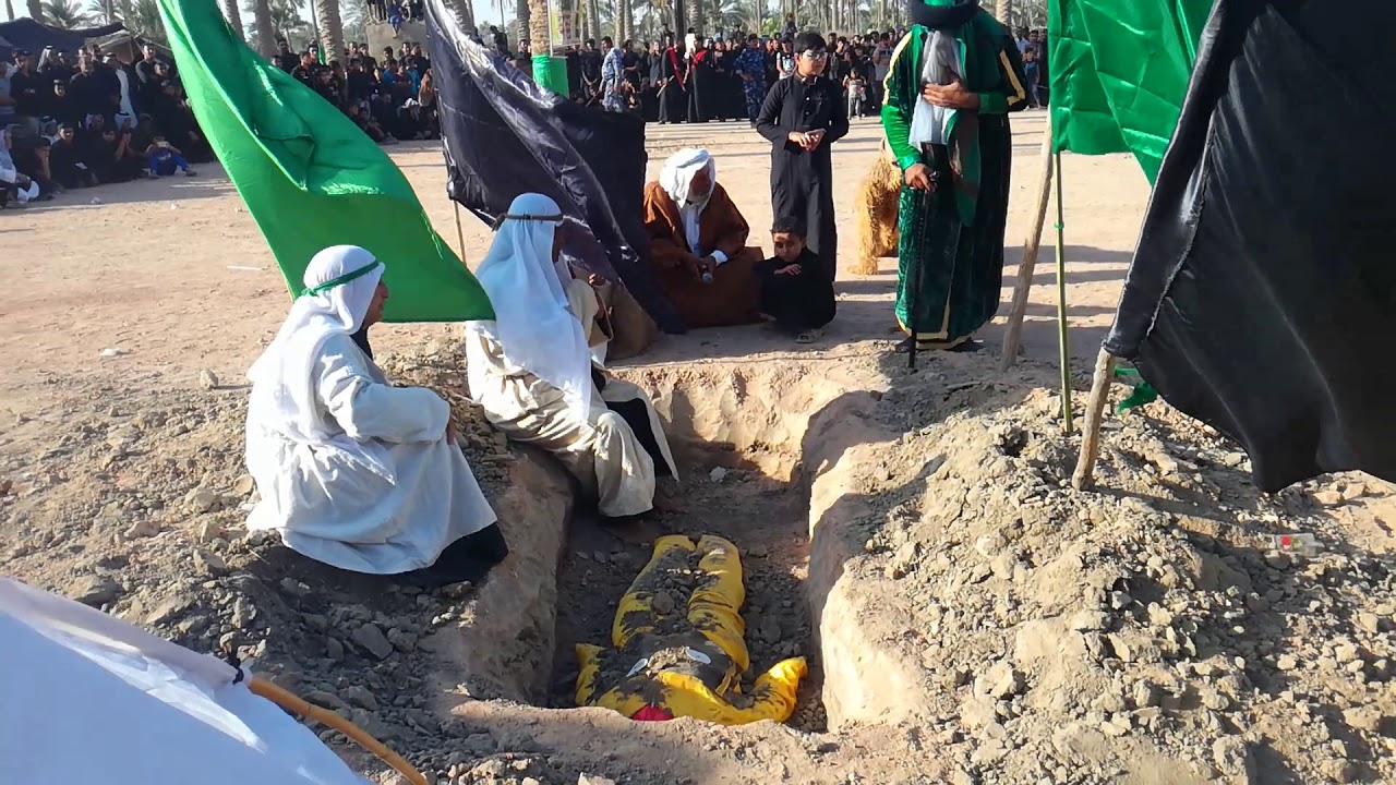 تشابيه دفن الامام الحسين في قضاء الشاميه  2017