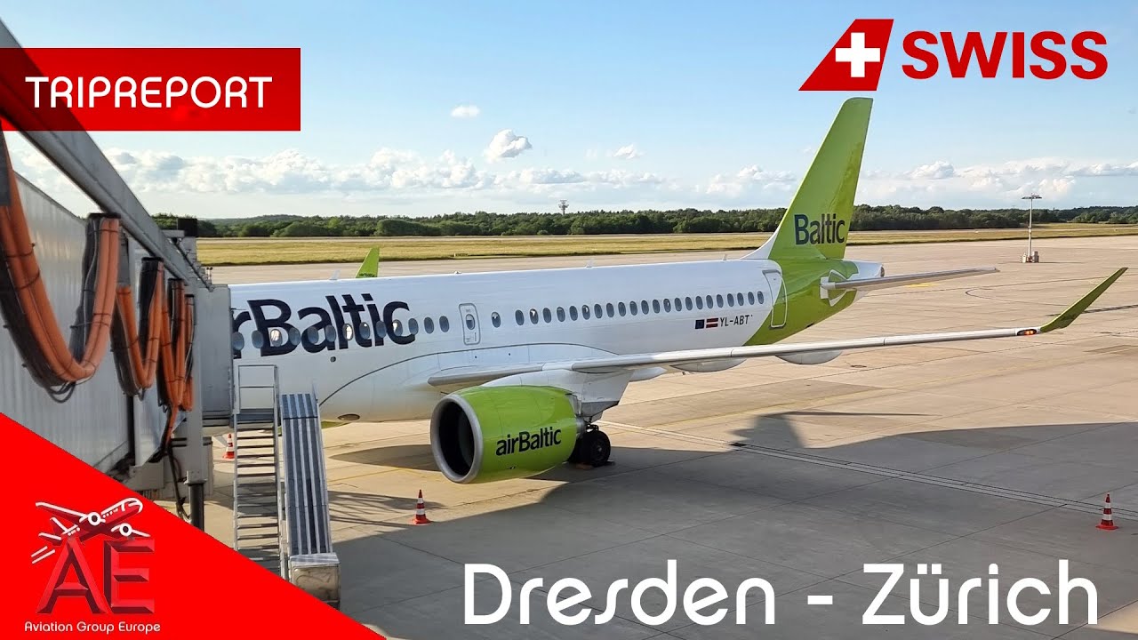 TRIPREPORT 4K | Swiss (Air Baltic) Airbus A220-300 YL-ABT | Dresden - Zürich | 23.04.2025