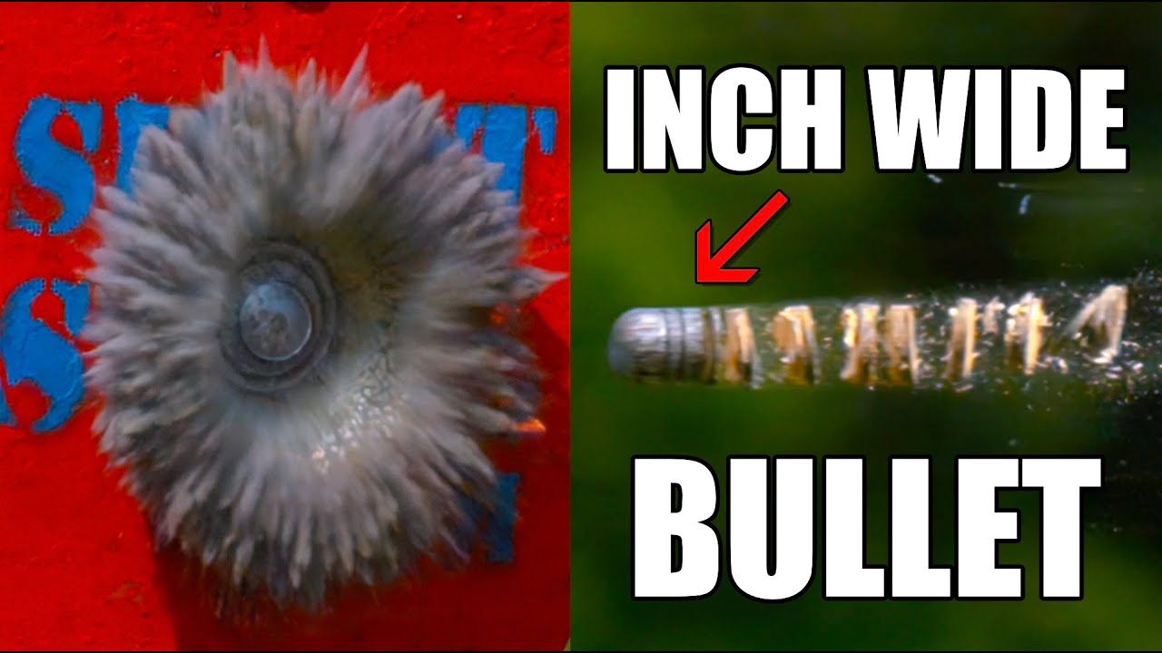 Massive 1 Inch WIDE bullet at 200,000 FPS - The Slow Mo Guys / @Kentucky Ballistics