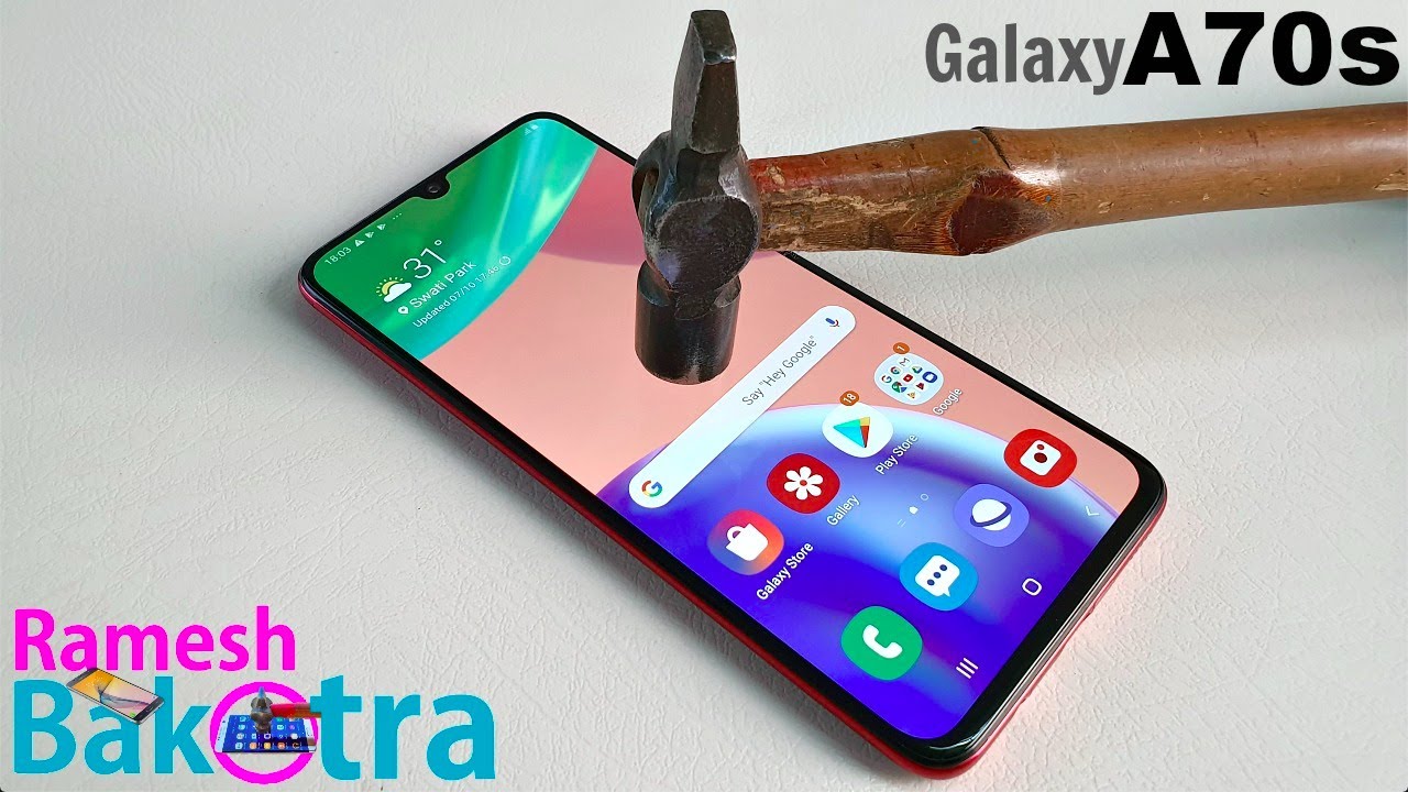 Samsung Galaxy A70s Screen Scratch Test