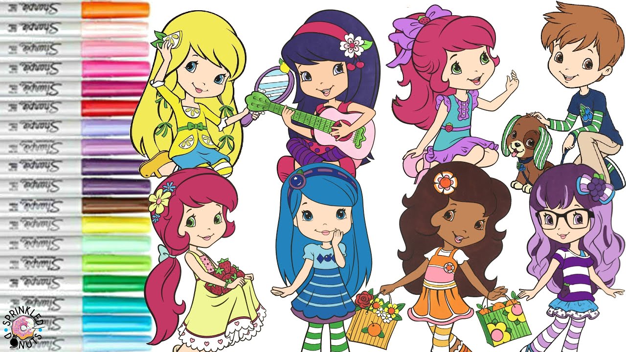 Strawberry Shortcake and Friends Coloring Book Compilation Cherry Jam Orange Blossom Huckleberry Pie