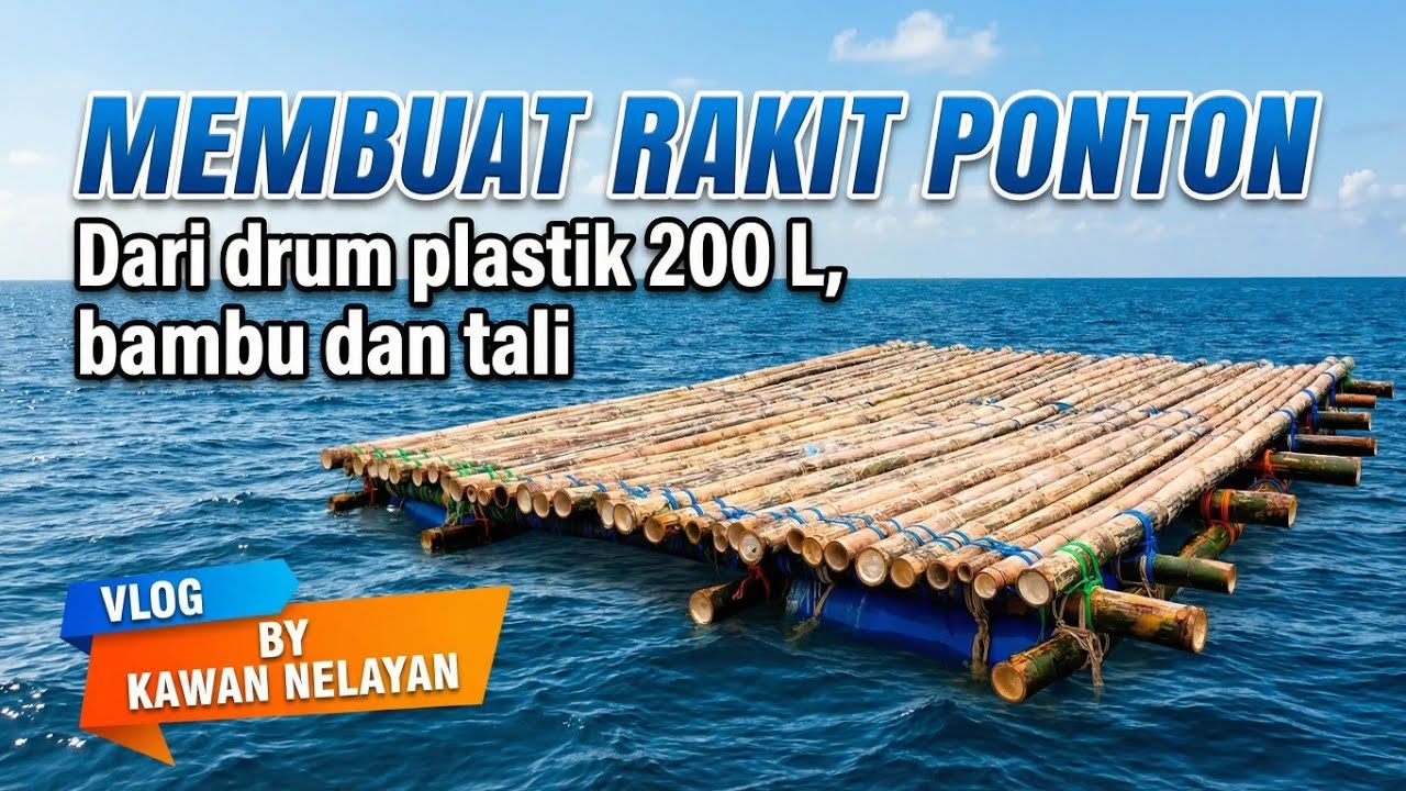 Membuat rakit ponton dari bambu dan drum plastik