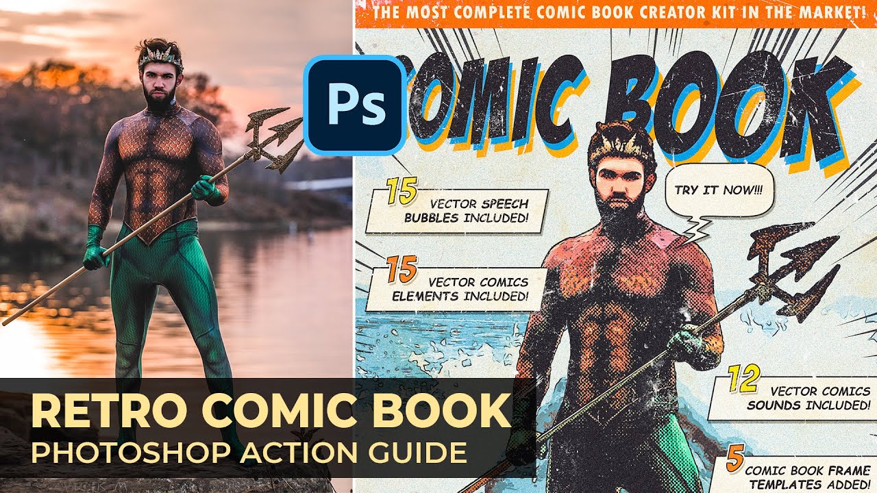 Retro Comic Book Photoshop Action Guide