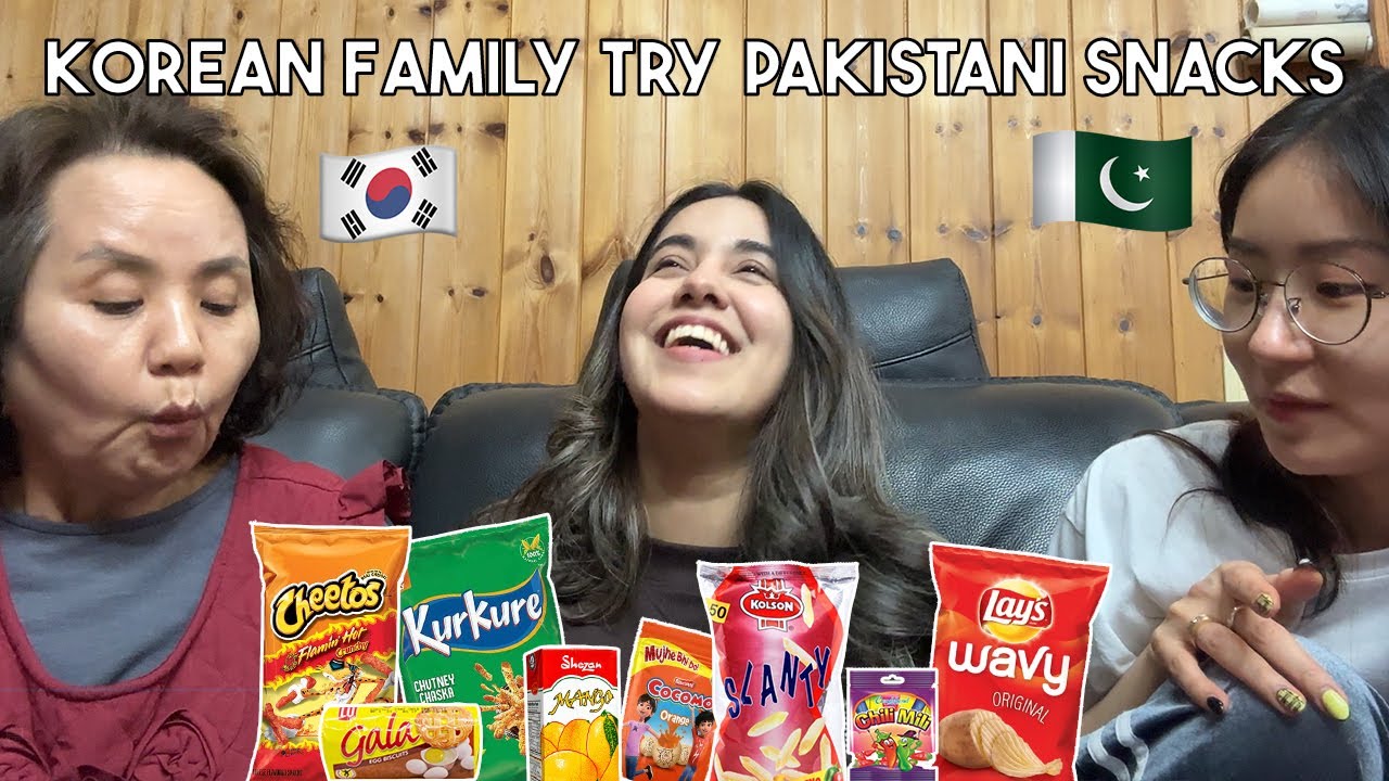 Korean Family try Pakistani snacks for the first time!