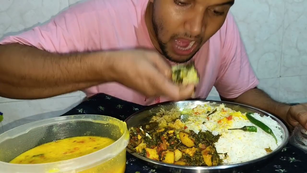 DAAL RICE METHI ALOO ASMR #mukbang #video #food #eating #foodie #eatingsounds 