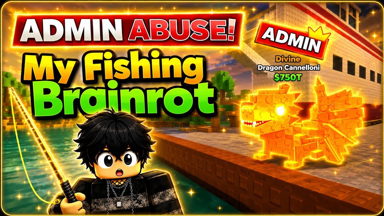 MY FISHING BRAINROTS ! ADMIN ABUSE !!! ROBLOX 