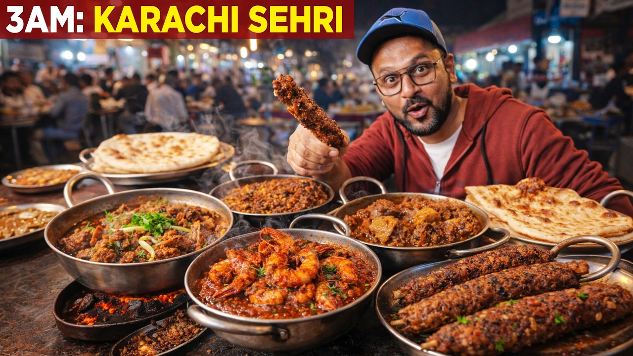 Karachi 3AM Sehri Food Tour | Mutton Karahi, Qeema, Paya & Afghani Boti