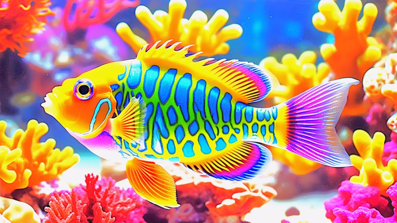 Aquarium 4K VIDEO (ULTRA HD) - Beautiful Coral Reef Fish & Jellyfish - Soothing Music for Sleep #8