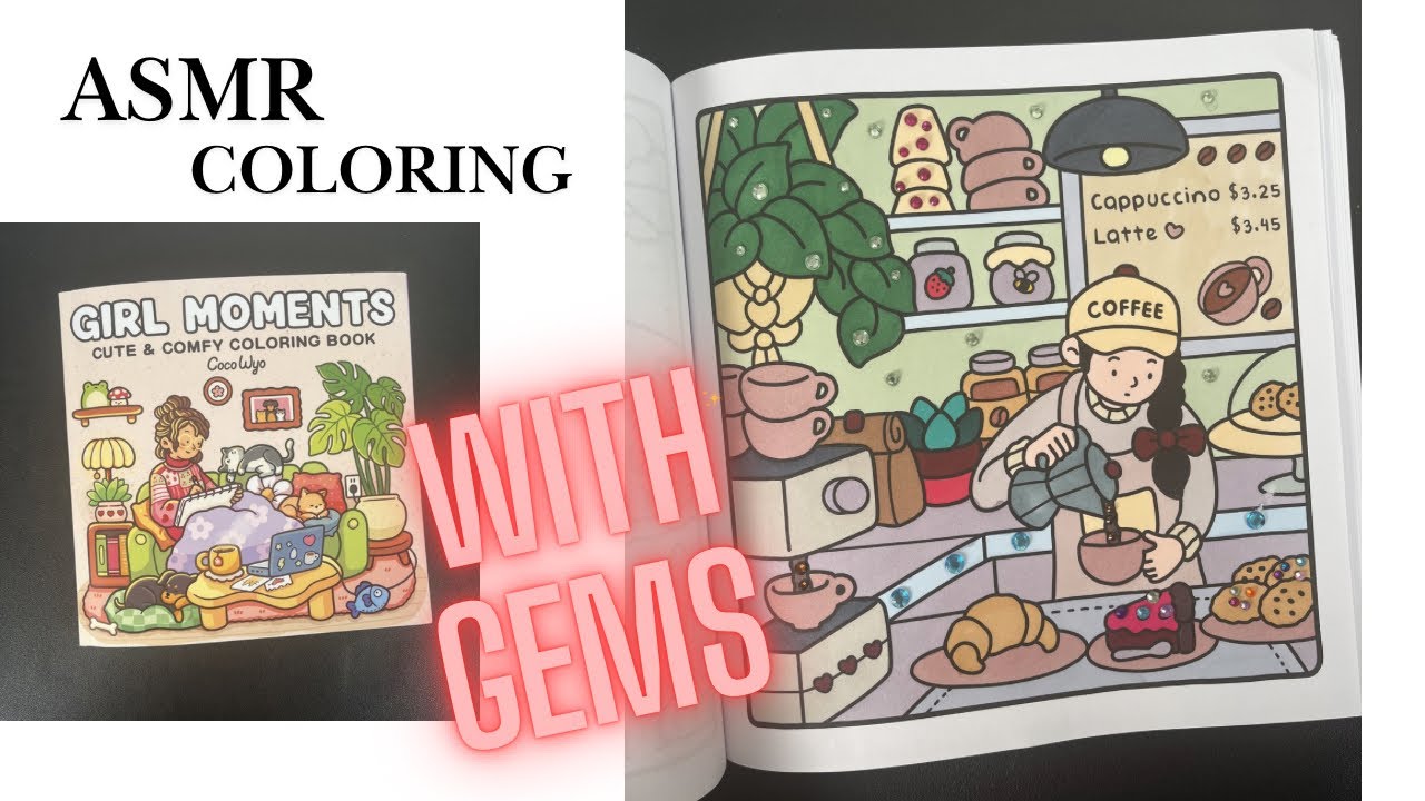 🍪asmr coloring/colour with me/girl moments cocowyo coloring book