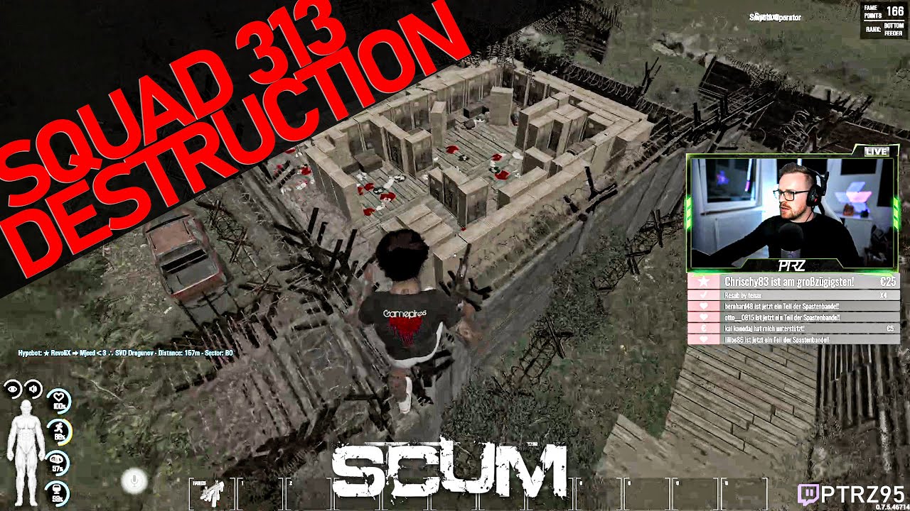 SCUM PVP Compilation #24 DESTRUCTION OF SQUAD 313